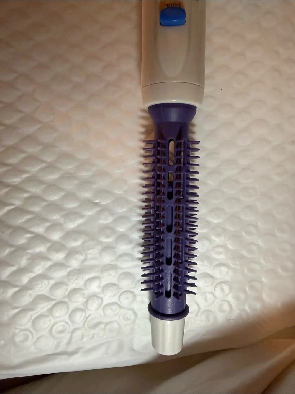 White Hot Air Styling Brush with Purple Accents